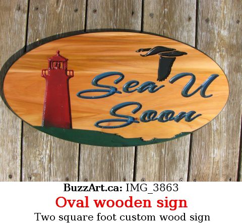 Wooden sign light house